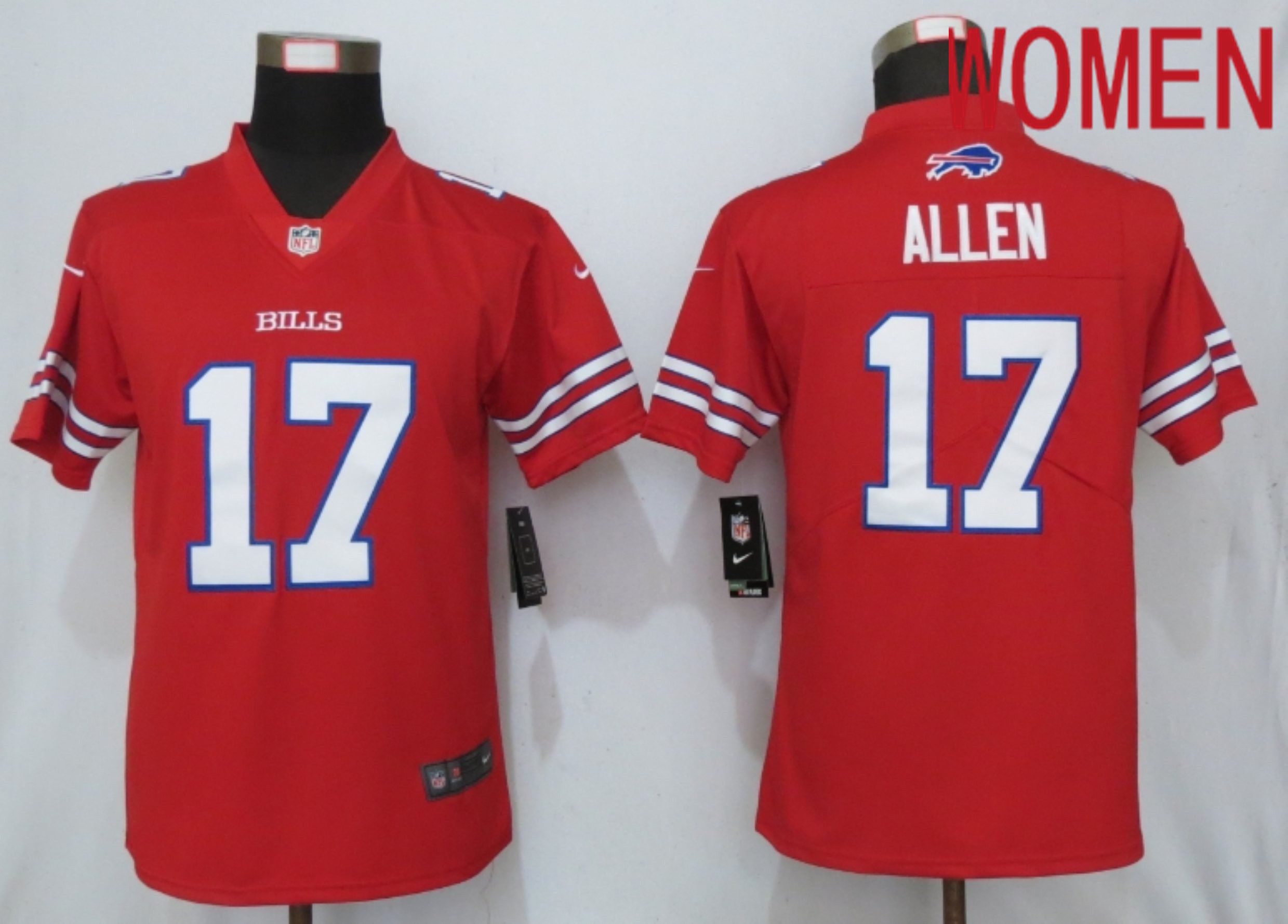 Women Buffalo Bills #17 Allen Navy Red Nike Color Rush Playe NFL Jerseys